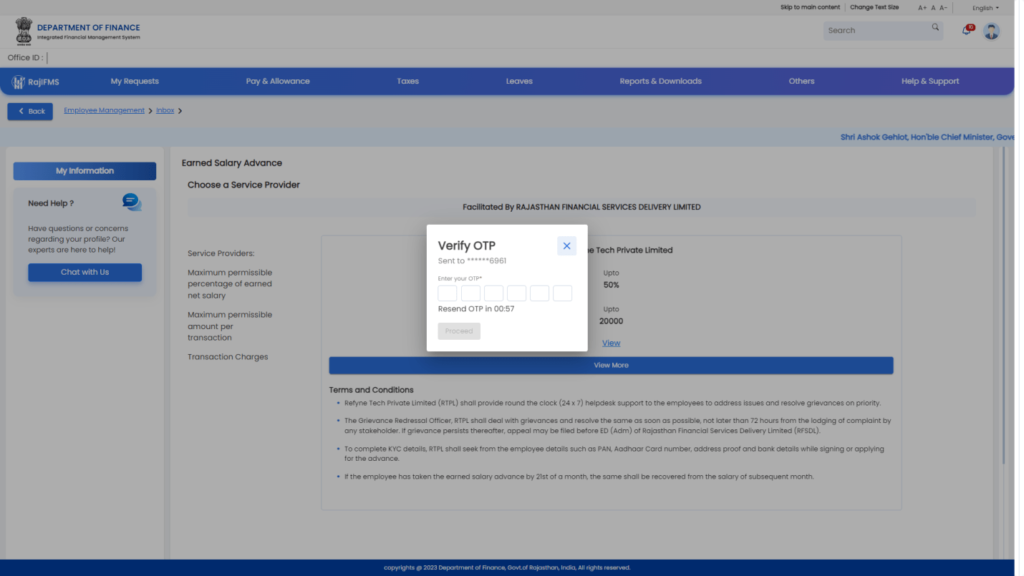 IFMS 3.0 EARNED SALARY ADVANCE