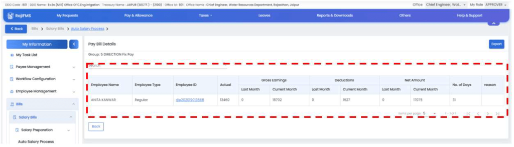 IFMS 3.0 Salary Bills